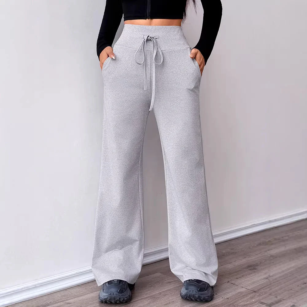 Damen Bequeme Sporthose mit hoher Taille und Kordelzug R&B - Image 2