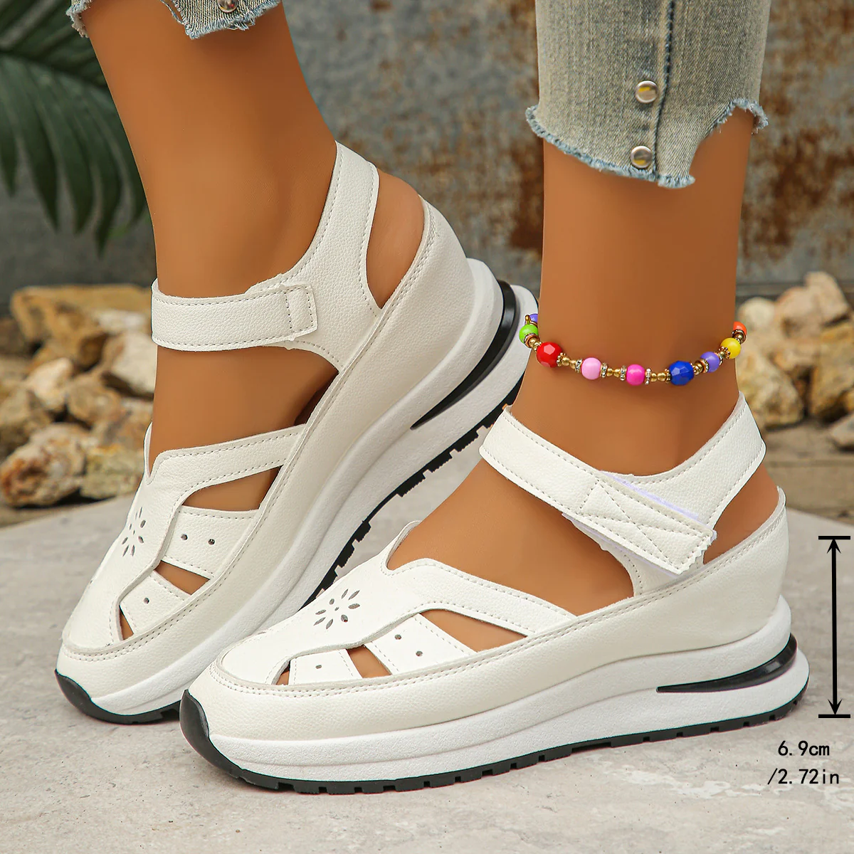 Damen Bequeme und atmungsaktive Sandalen mit Klettverschluss R&B - Image 2