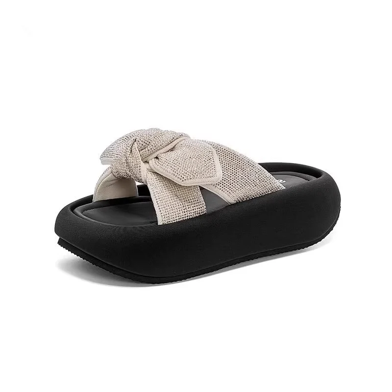 Damen bequeme und elegante Pantoletten mit dekorativem Schleifenausschnitt R&B - Image 2