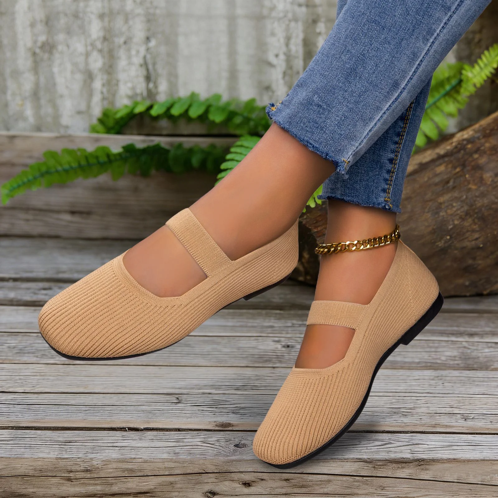 Damen Bequeme und flexible Slip-On Ballerinas R&B - Image 3