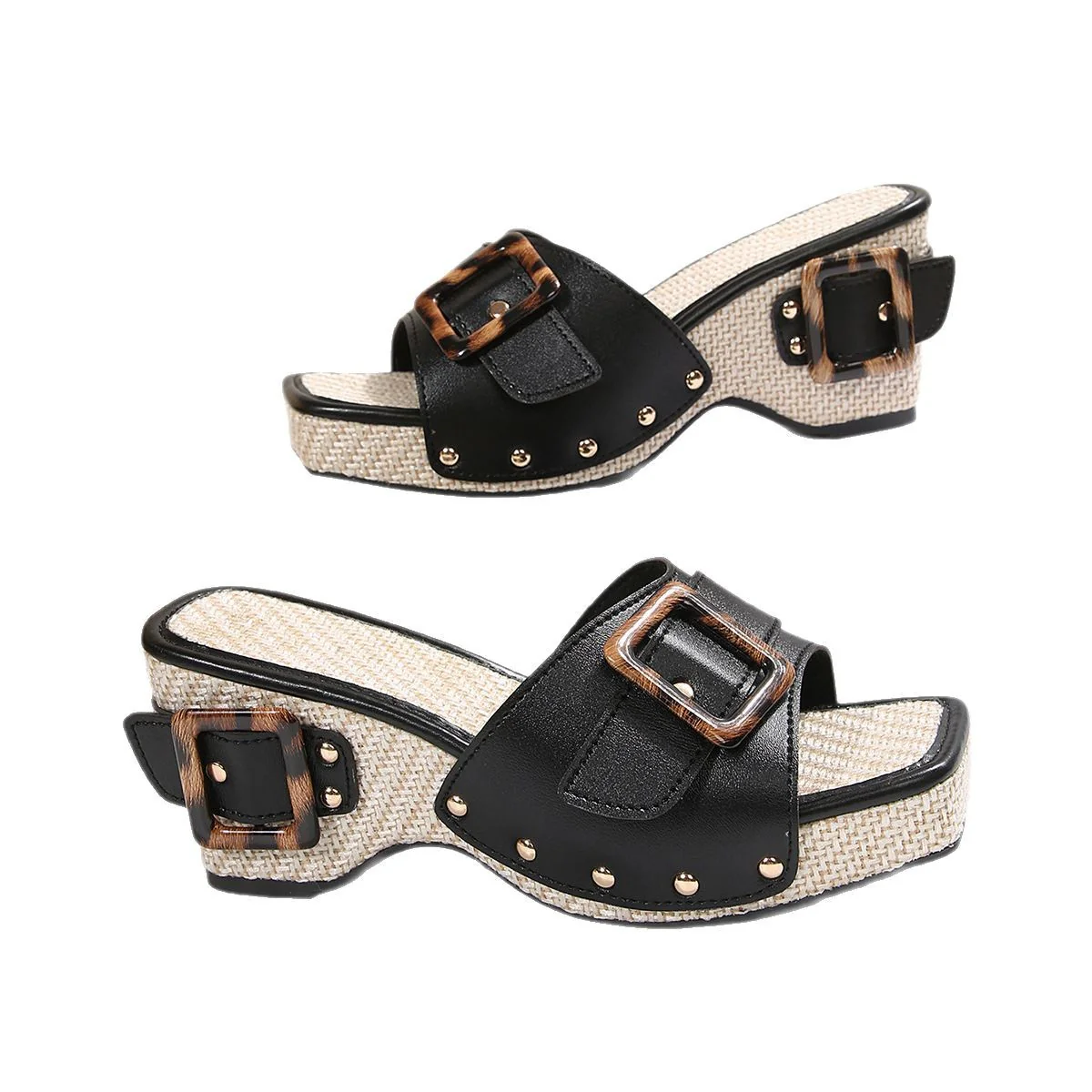 Damen Bequeme Wedge-Pantoletten mit stilvollem Schnallen-Design R&B - Image 5