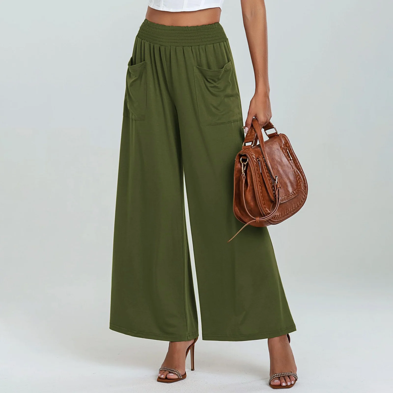 Damen Bequeme weit geschnittene Freizeithose mit elastischem Bund und praktischen Seitentaschen R&B - Image 10