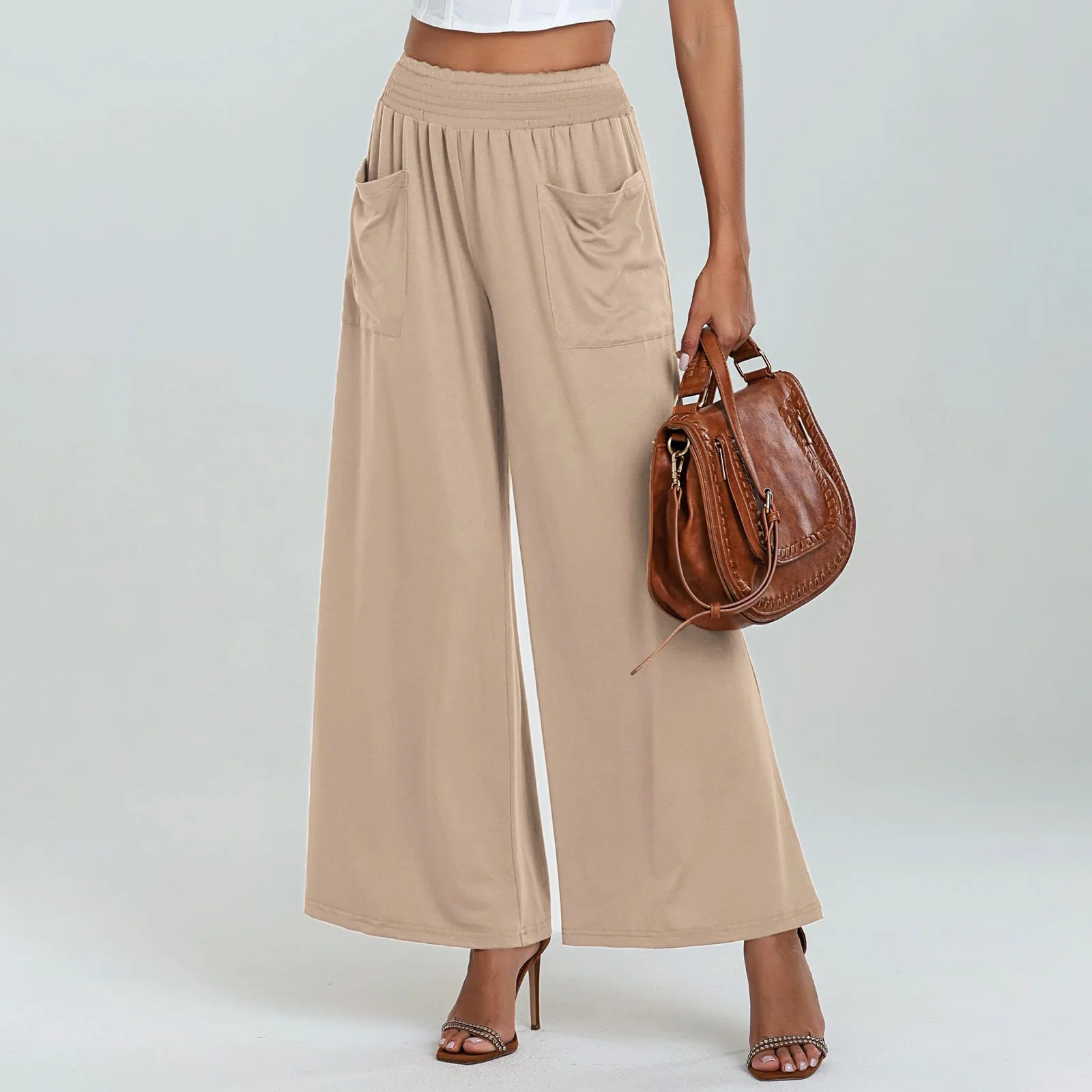 Damen Bequeme weit geschnittene Freizeithose mit elastischem Bund und praktischen Seitentaschen R&B - Image 8