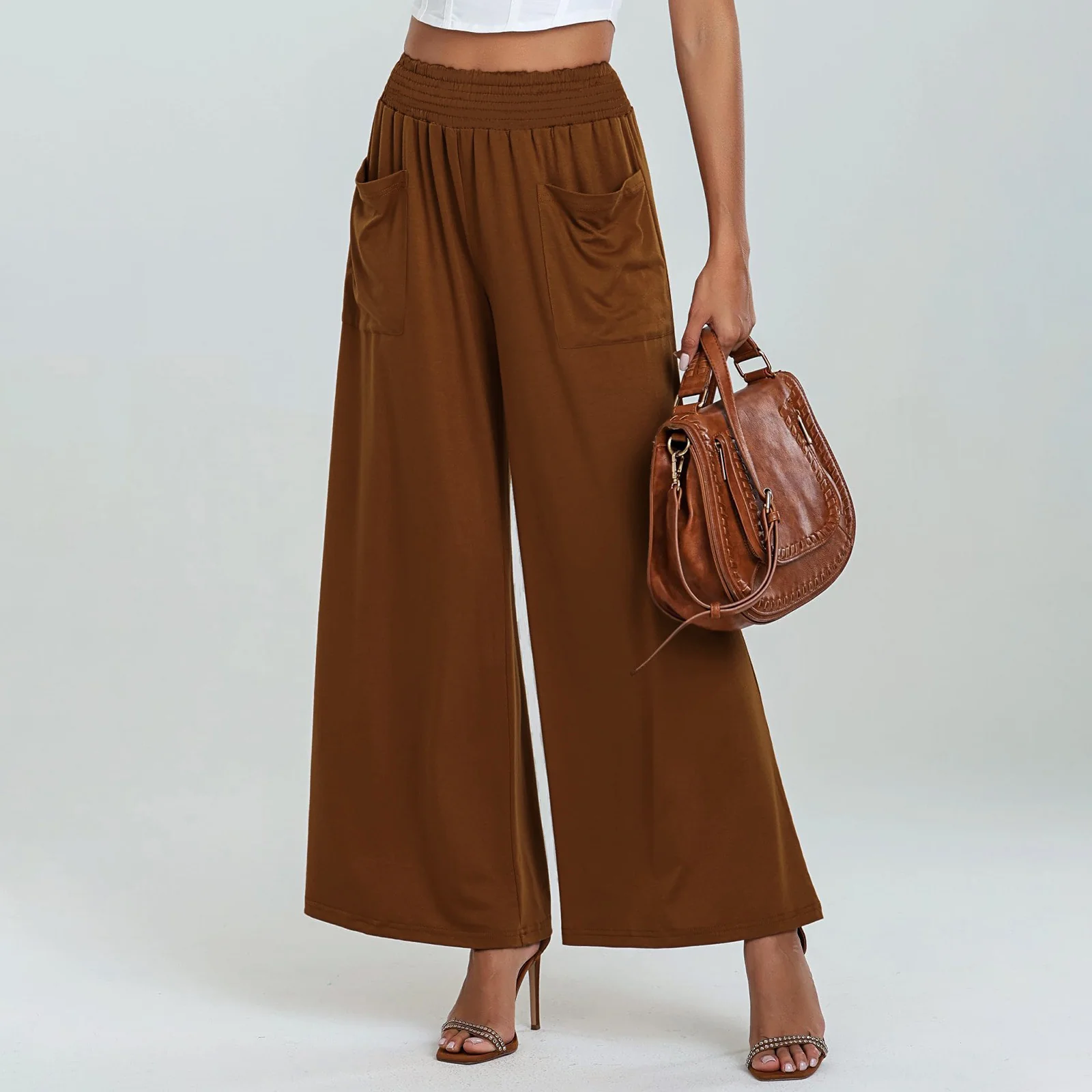 Damen Bequeme weit geschnittene Freizeithose mit elastischem Bund und praktischen Seitentaschen R&B - Image 9