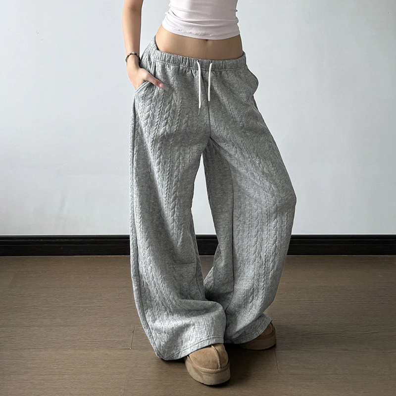Damen bequeme weite Sweatpants mit elastischem Bund und Kordelzug R&B - Image 2