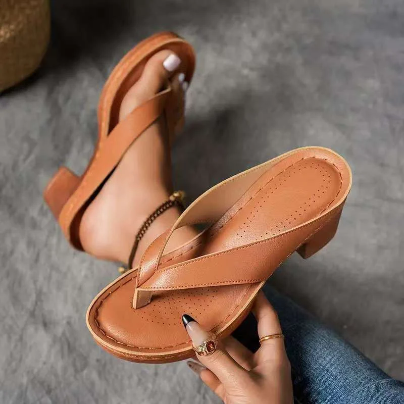 Damen Bequeme Zehentrenner-Sandalen mit anatomischem Fußbett und rutschfester Sohle R&B - Image 7
