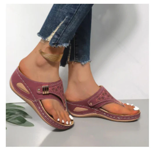 Damen Bequeme Zehentrenner-Sandalen mit anatomischem Fußbett und verstellbarem Riemendesign R&B - Image 2