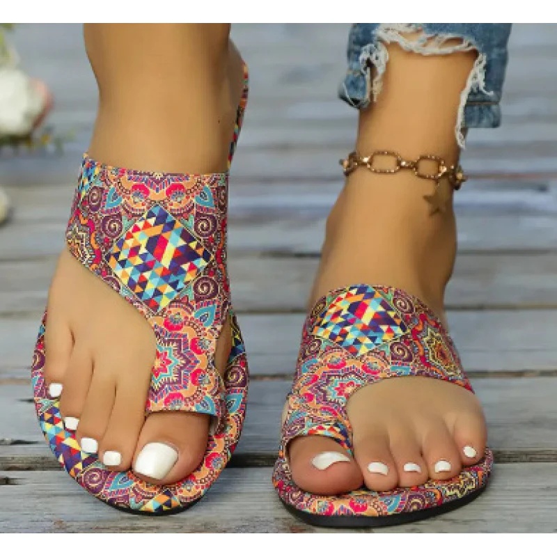 Damen Bequeme Zehentrenner-Sandalen mit verspieltem Blumenmuster und weichem Fußbett R&B - Image 7