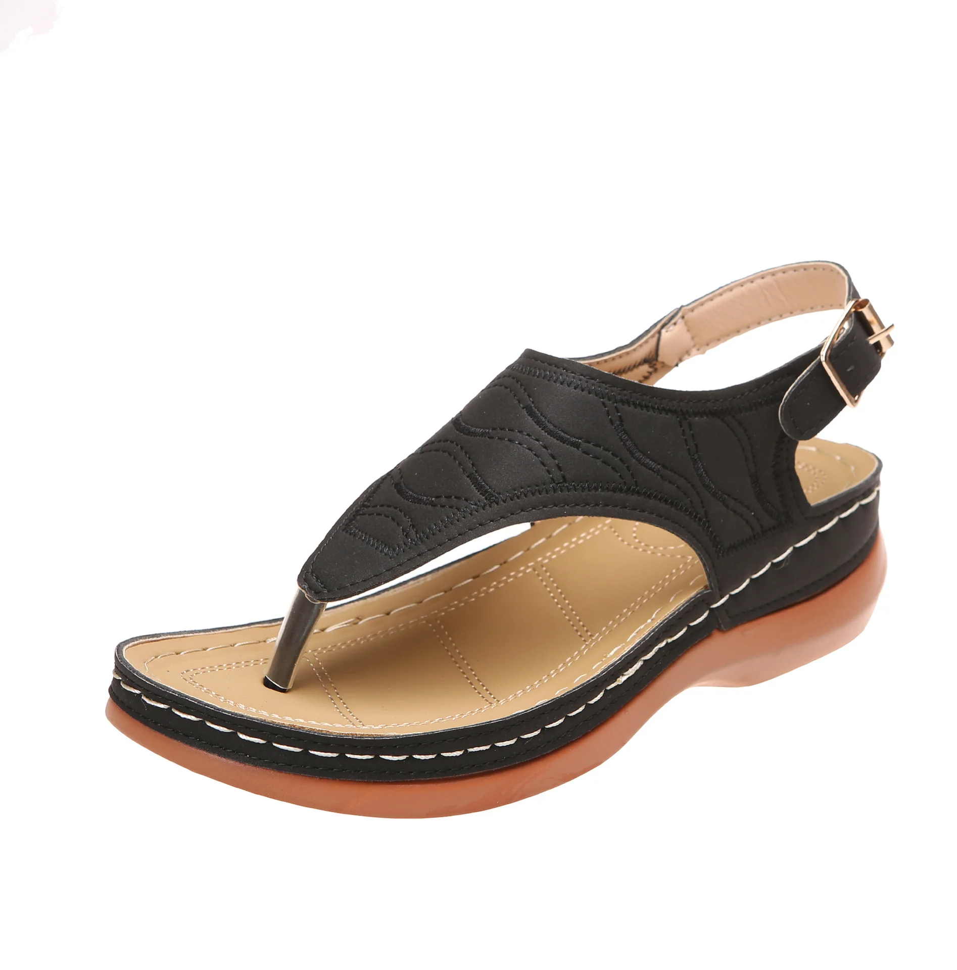 Damen bequeme Zehentrenner-Sandalen mit verstellbarem Fersenriemen und gepolsterter Sohle R&B - Image 9