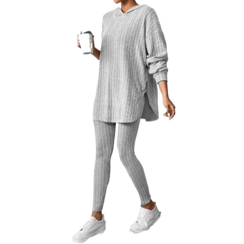 Damen Bequemes Lounge-Set mit Kapuze und schmalen Hosen R&B - Image 5