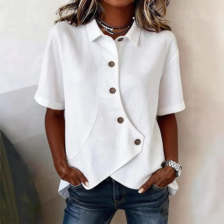 Damen Besonders gestaltete Bluse mit einzigartigem Knopfdetail R&B - Image 4