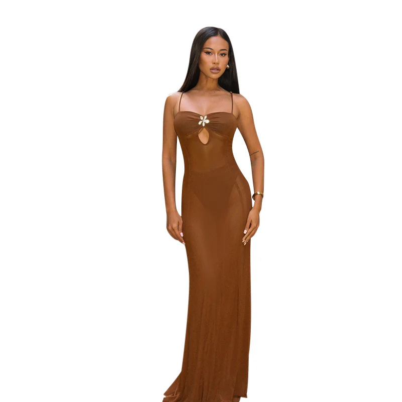 Damen Bikini-Überwurfkleid mit dekorativem Ausschnitt und transparentem Design R&B - Image 5