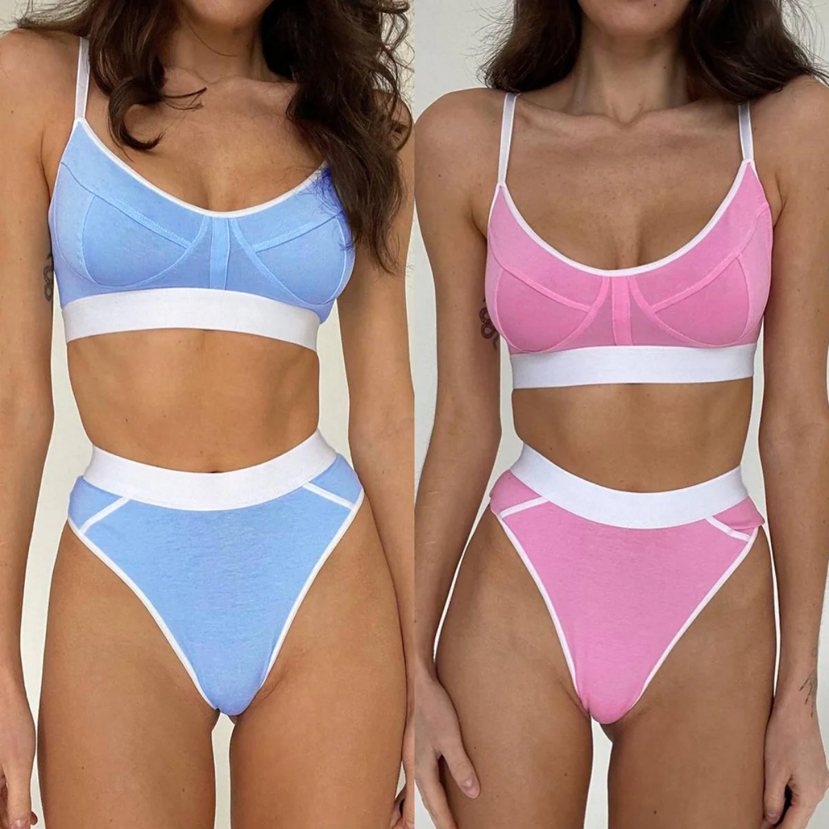 Damen Bikini-Set mit nahtloser Passform und verstellbaren Trägern R&B