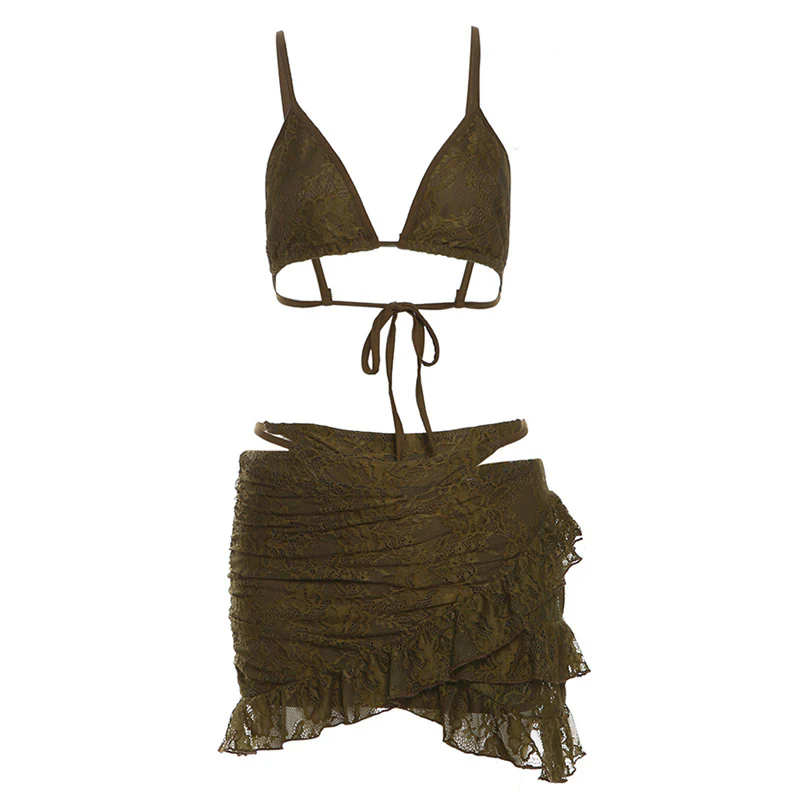 Damen Bikini Set mit Rüschen und zartem Spitzenmuster R&B - Image 7