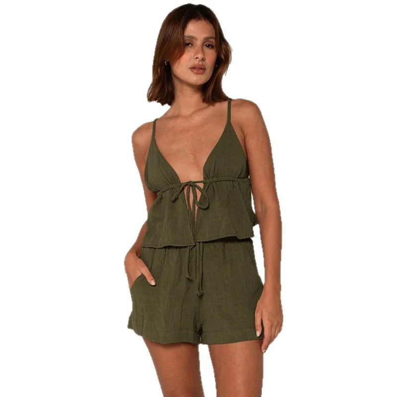 Damen Bikini-Set mit verstellbarem Oberteil und lässigen Shorts R&B - Image 5