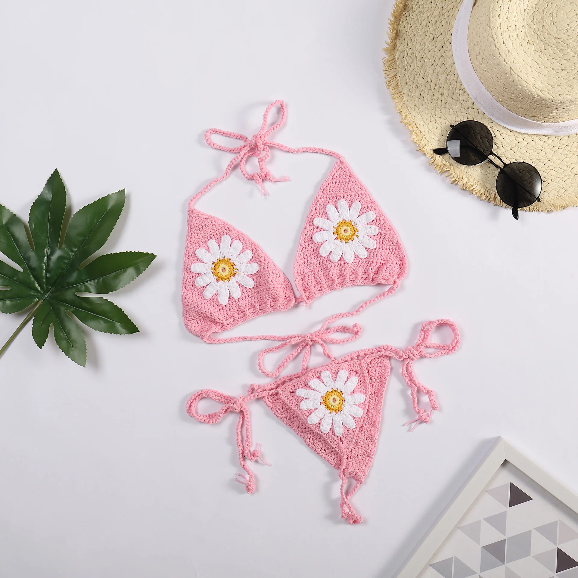 Damen Bikiniset mit floralem Häkelmuster R&B - Image 9
