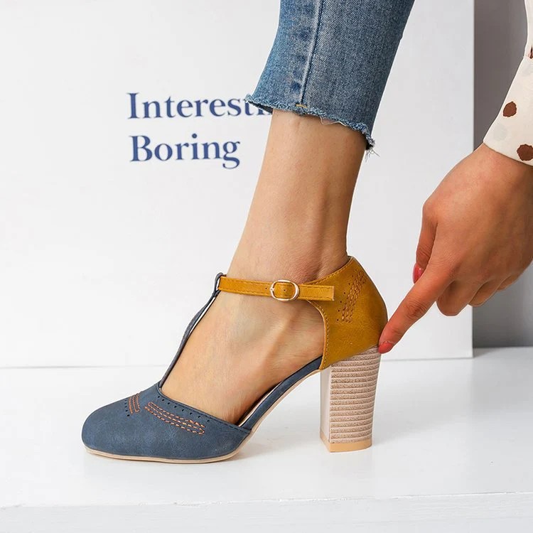 Damen Blockabsatz-Pumps mit elegantem Riemen und modischem Design R&B - Image 4