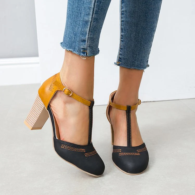Damen Blockabsatz-Pumps mit elegantem Riemen und modischem Design R&B - Image 8