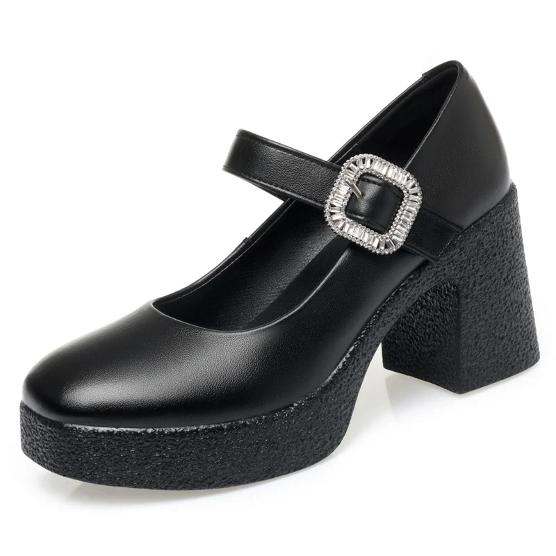 Damen Blockabsatz Pumps mit verstellbarem Riemen und funkelndem Dekor R&B - Image 5