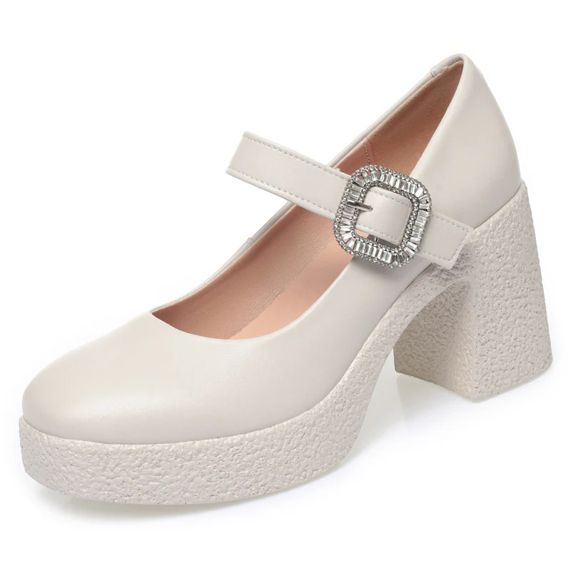 Damen Blockabsatz Pumps mit verstellbarem Riemen und funkelndem Dekor R&B - Image 6