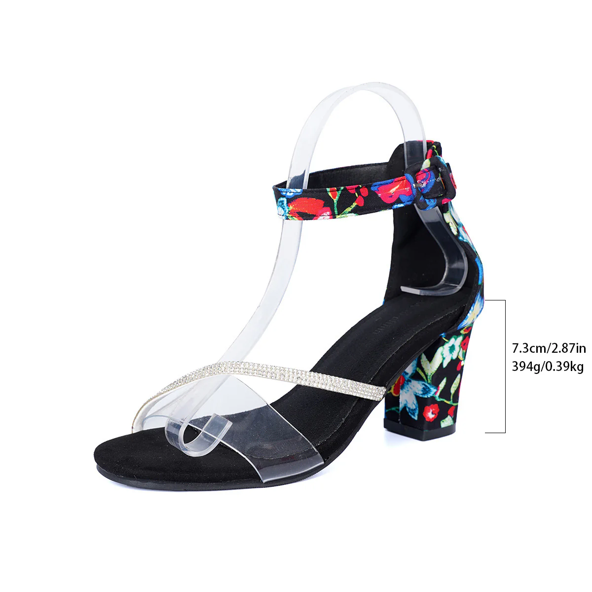 Damen Blockabsatz Sandalen mit floralem Muster und elegantem Riemchen R&B - Image 5