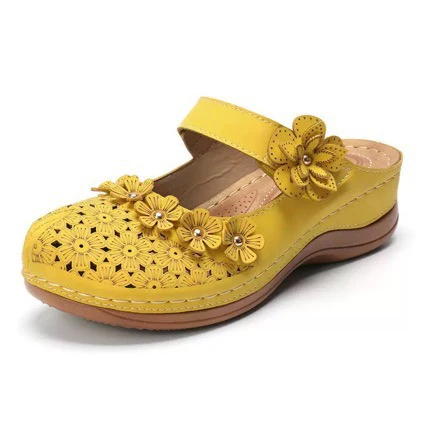 Damen blumenverzierte Clogs mit anatomischem Fußbett und verstellbarem Riemen R&B - Image 4