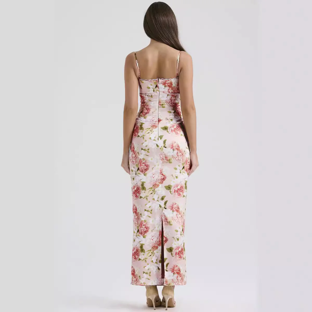 Damen Blumenkleid mit tailliertem Oberteil und schwingendem Saum R&B - Image 3
