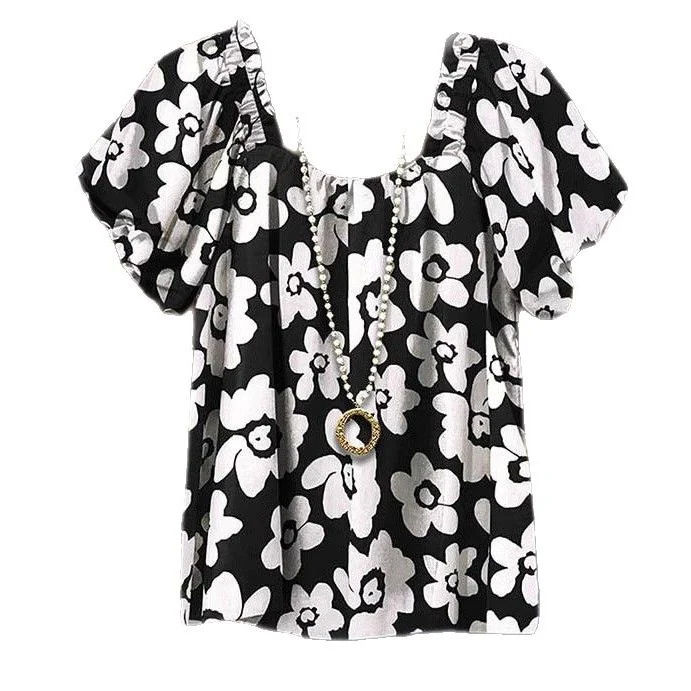 Damen blumiges Oberteil mit Puffärmeln R&B - Image 3