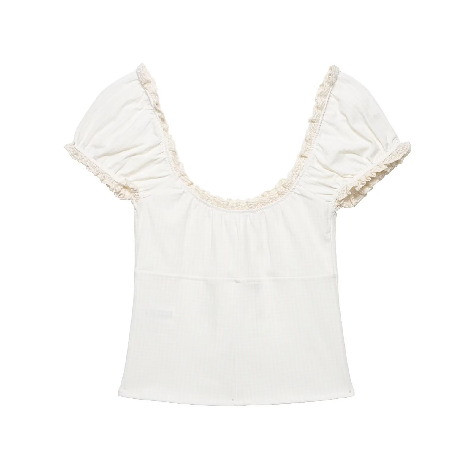 Damen Oberteil mit elegantem Rüschensaum R&B