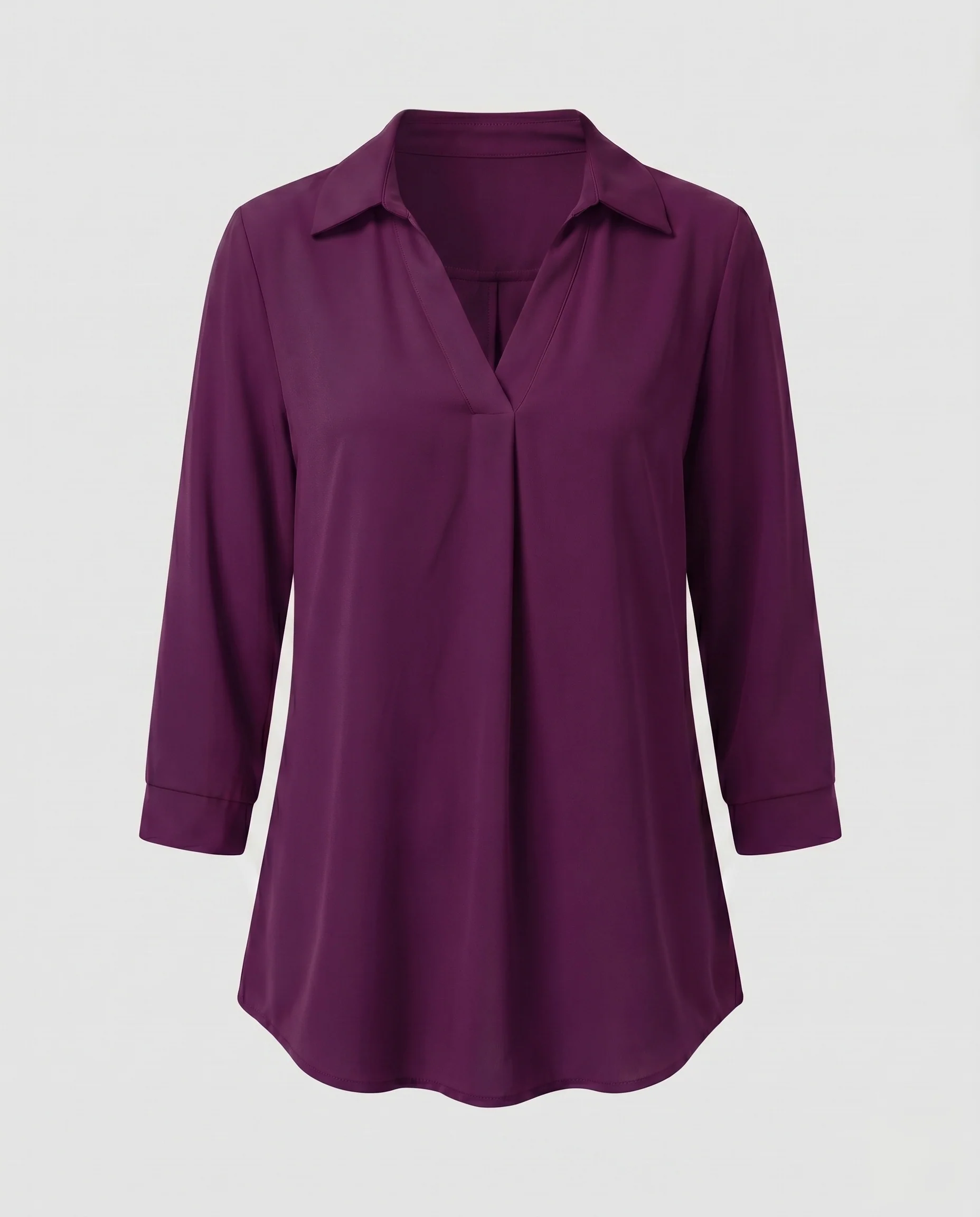 Damen Bluse mit elegantem V-Ausschnitt und raffinierten Falten R&B - Image 10