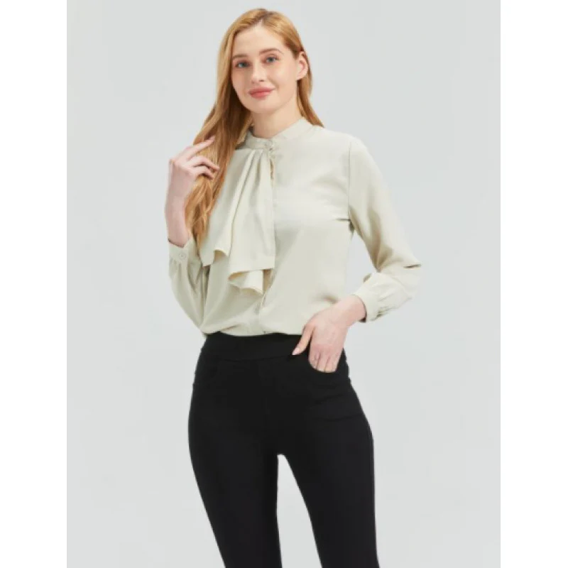 Damen Bluse mit eleganter Rüschendetails und Kragen R&B - Image 4
