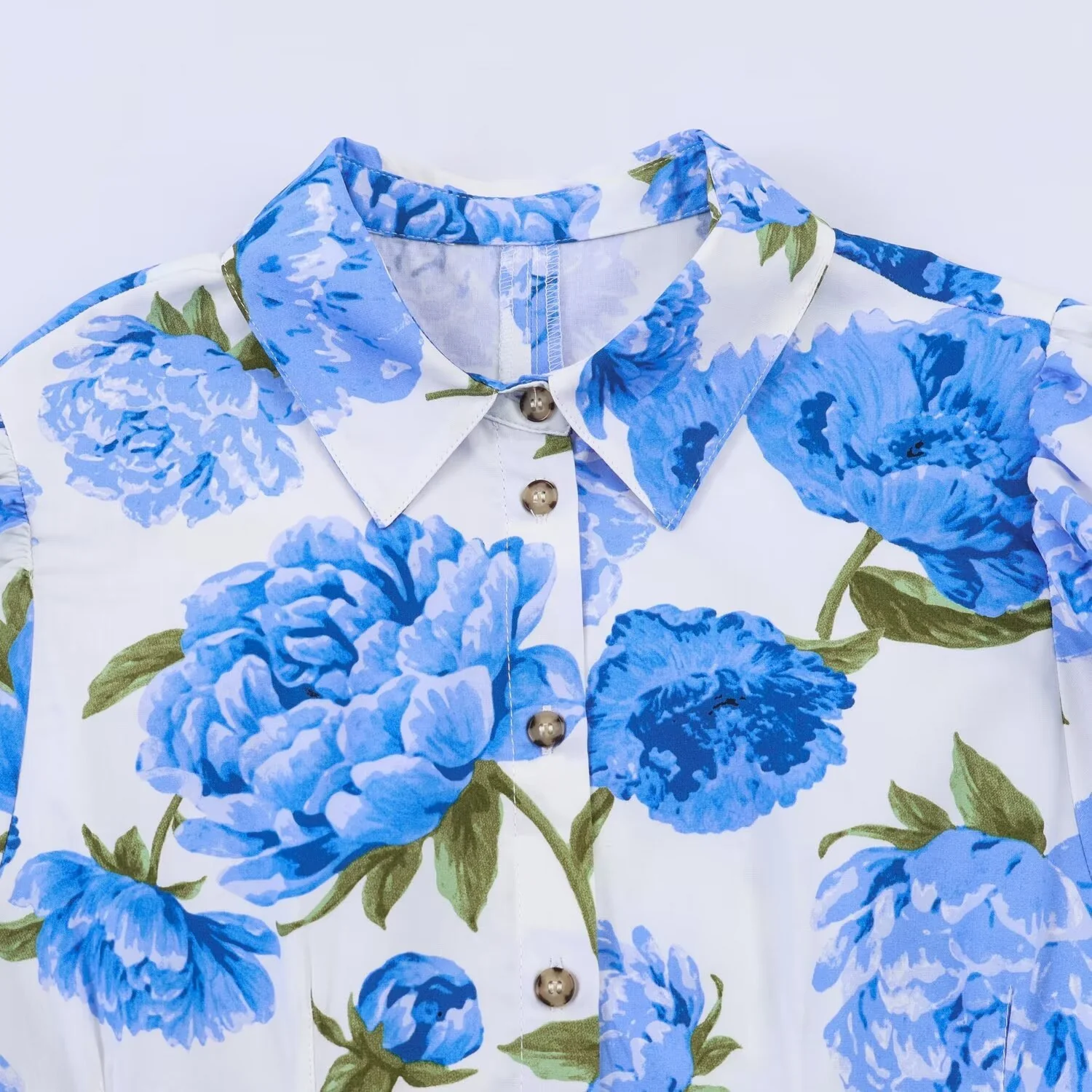 Damenbluse mit floralen Muster und eleganten Puffärmeln R&B - Image 3