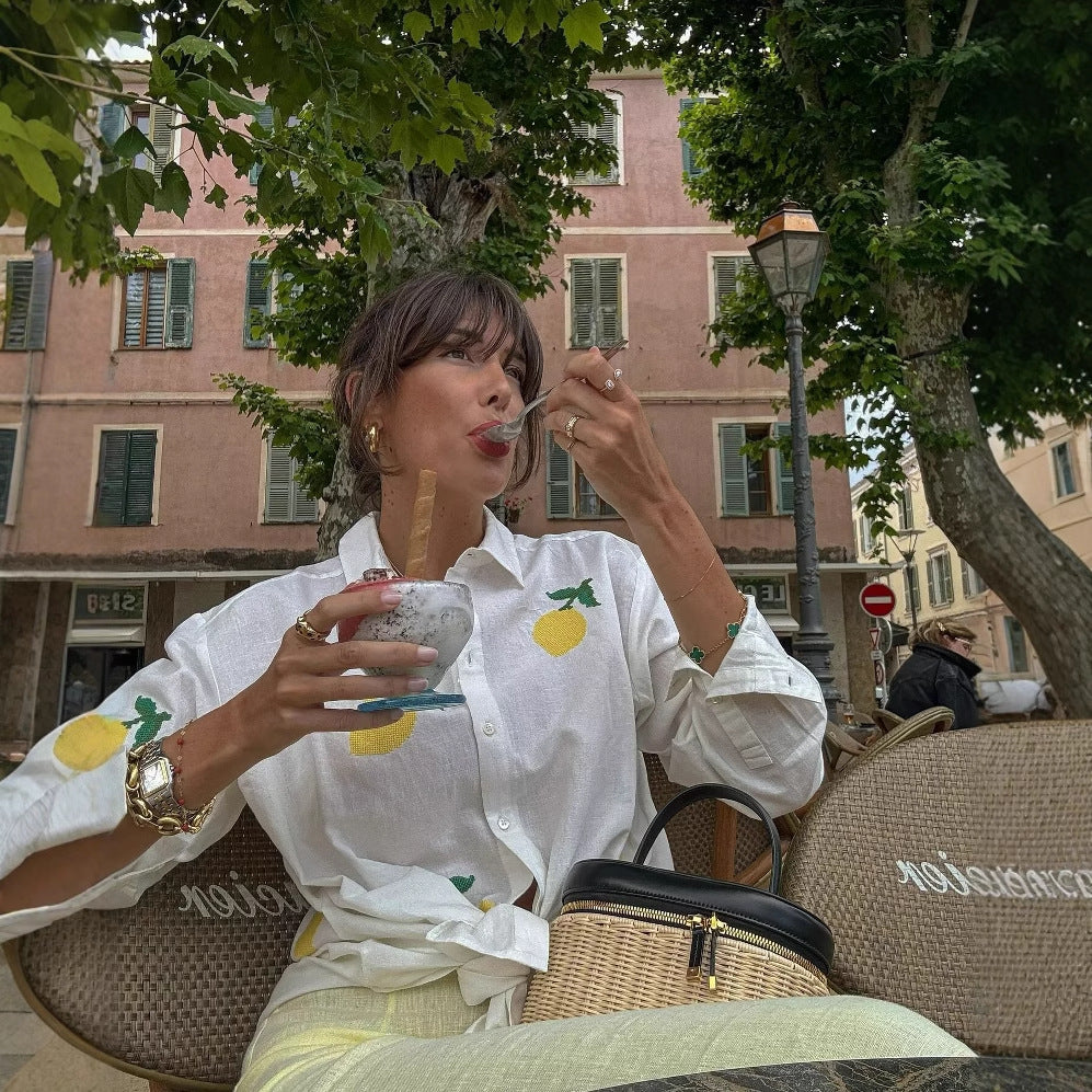 Damen Bluse mit fröhlichem Zitronen-Muster R&B - Image 3