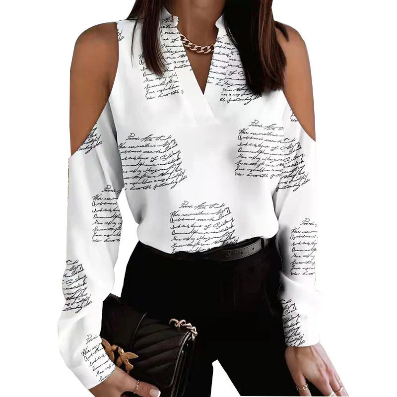 Damen Bluse mit schulterfreier Verarbeitung und floralem Druck R&B - Image 5