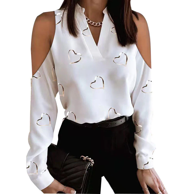 Damen Bluse mit schulterfreier Verarbeitung und floralem Druck R&B - Image 7