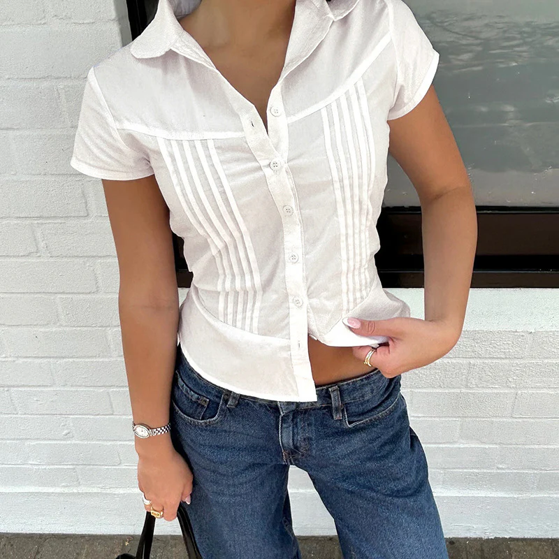 Damen Bluse mit tailliertem Schnitt und dekorativen Falten R&B - Image 3