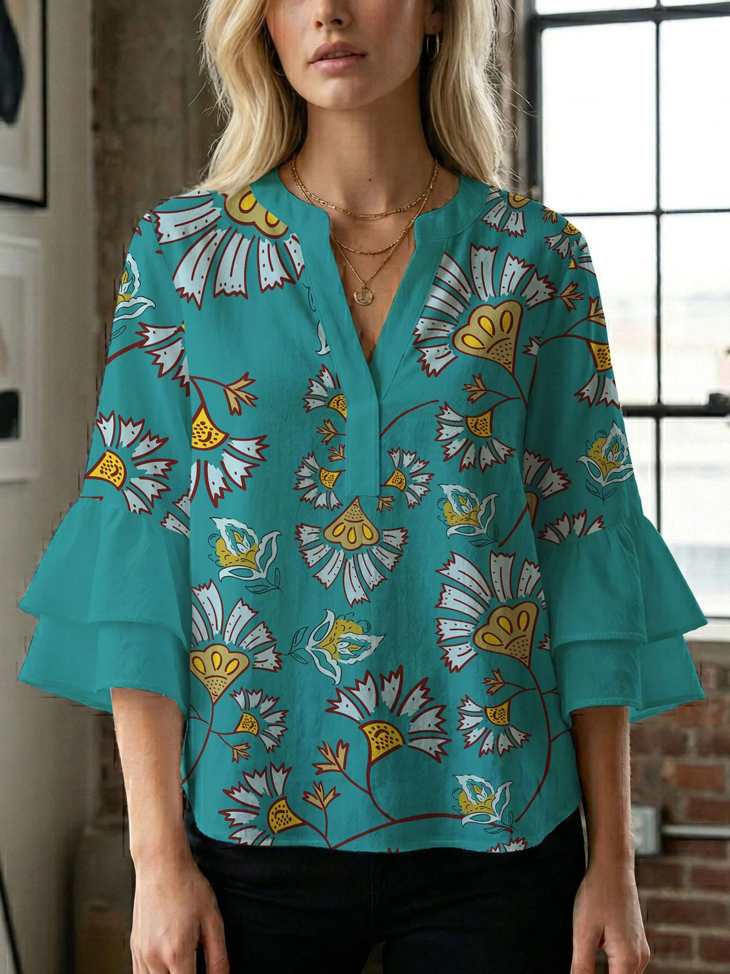 Damen Bluse mit wunderschönen floralem Design R&B - Image 18