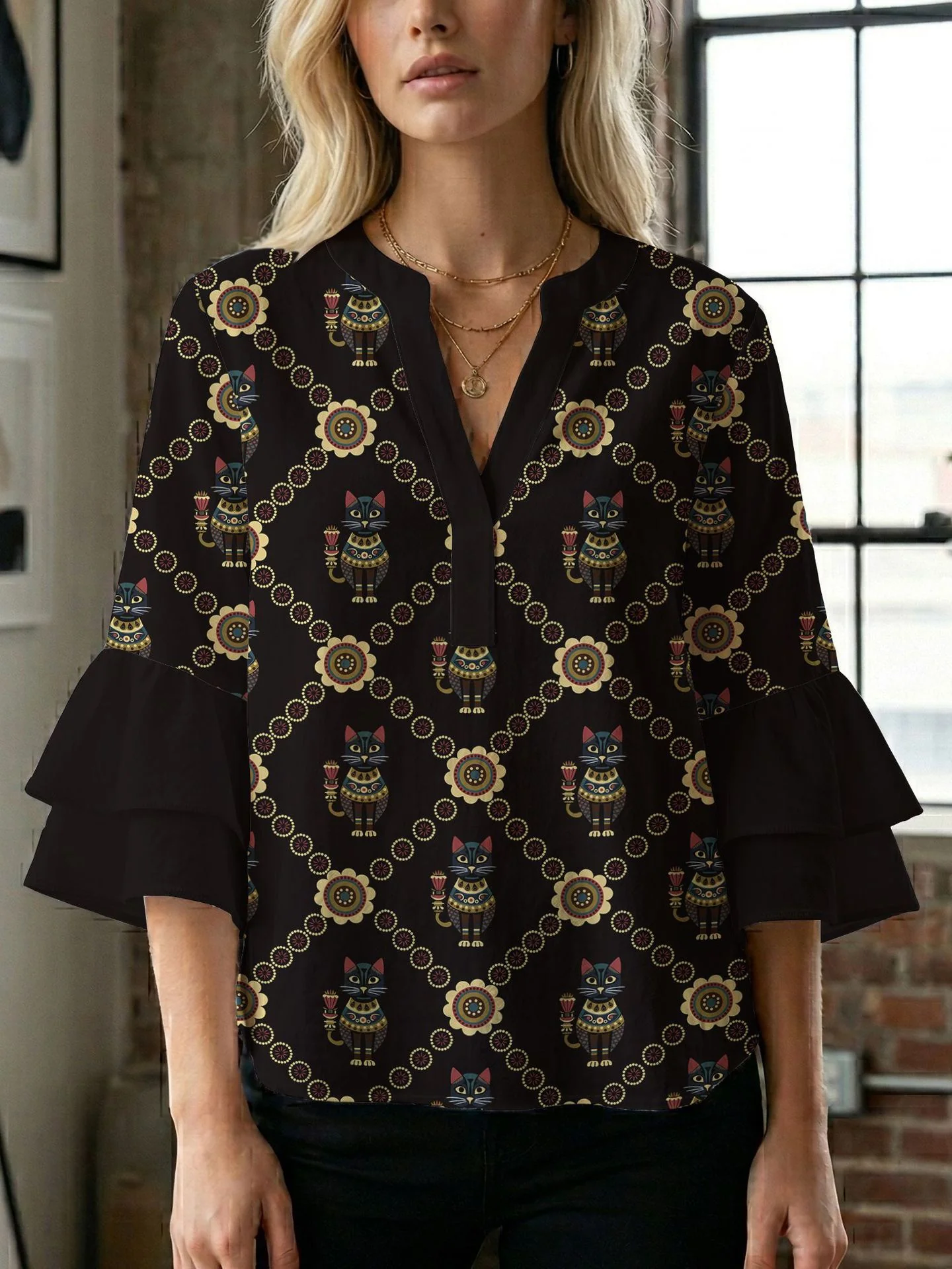 Damen Bluse mit wunderschönen floralem Design R&B - Image 25