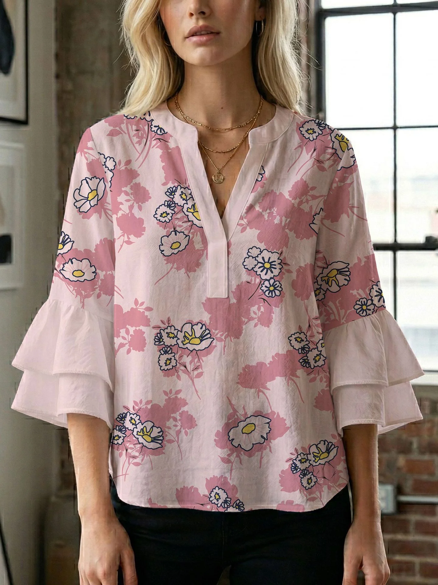 Damen Bluse mit wunderschönen floralem Design R&B - Image 42