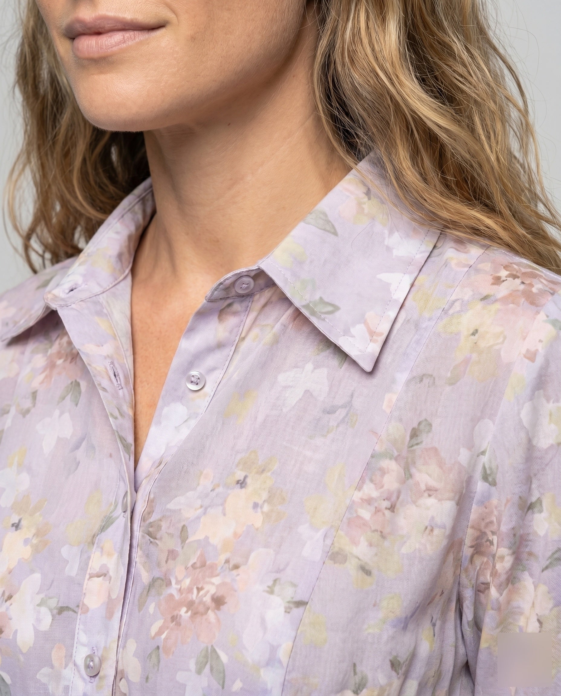 Damen Blusenkleid mit floralen Mustern und schwingendem Rock R&B - Image 3