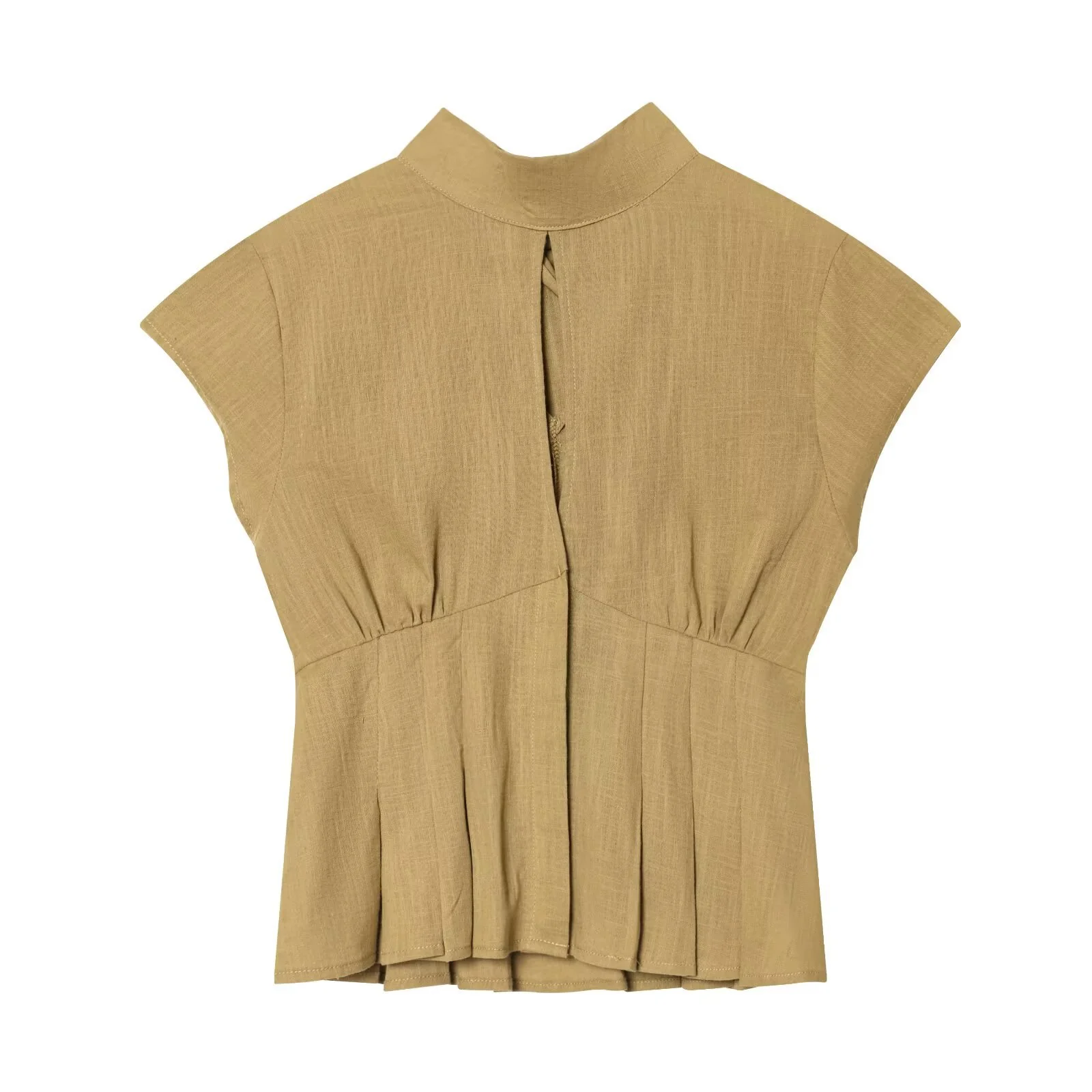 Damen Blusenshirt mit elegantem Stehkragen und plissierten Details R&B - Image 2
