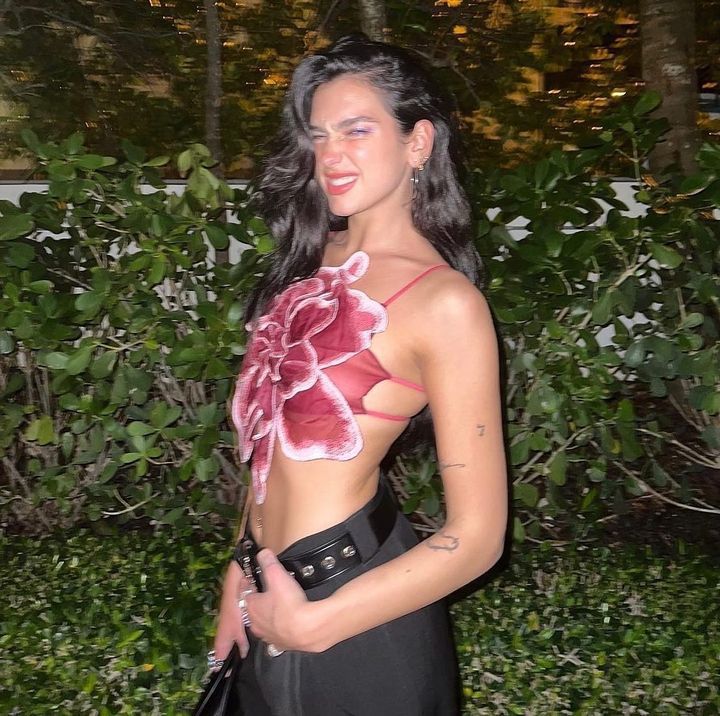 Damen Blüten-Crop-Top mit 3D floralen Applikationen und transparentem Stoff R&B - Image 4