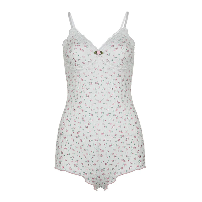 Damen Body mit zarten Spitzenverzierungen und floralem Muster R&B - Image 8
