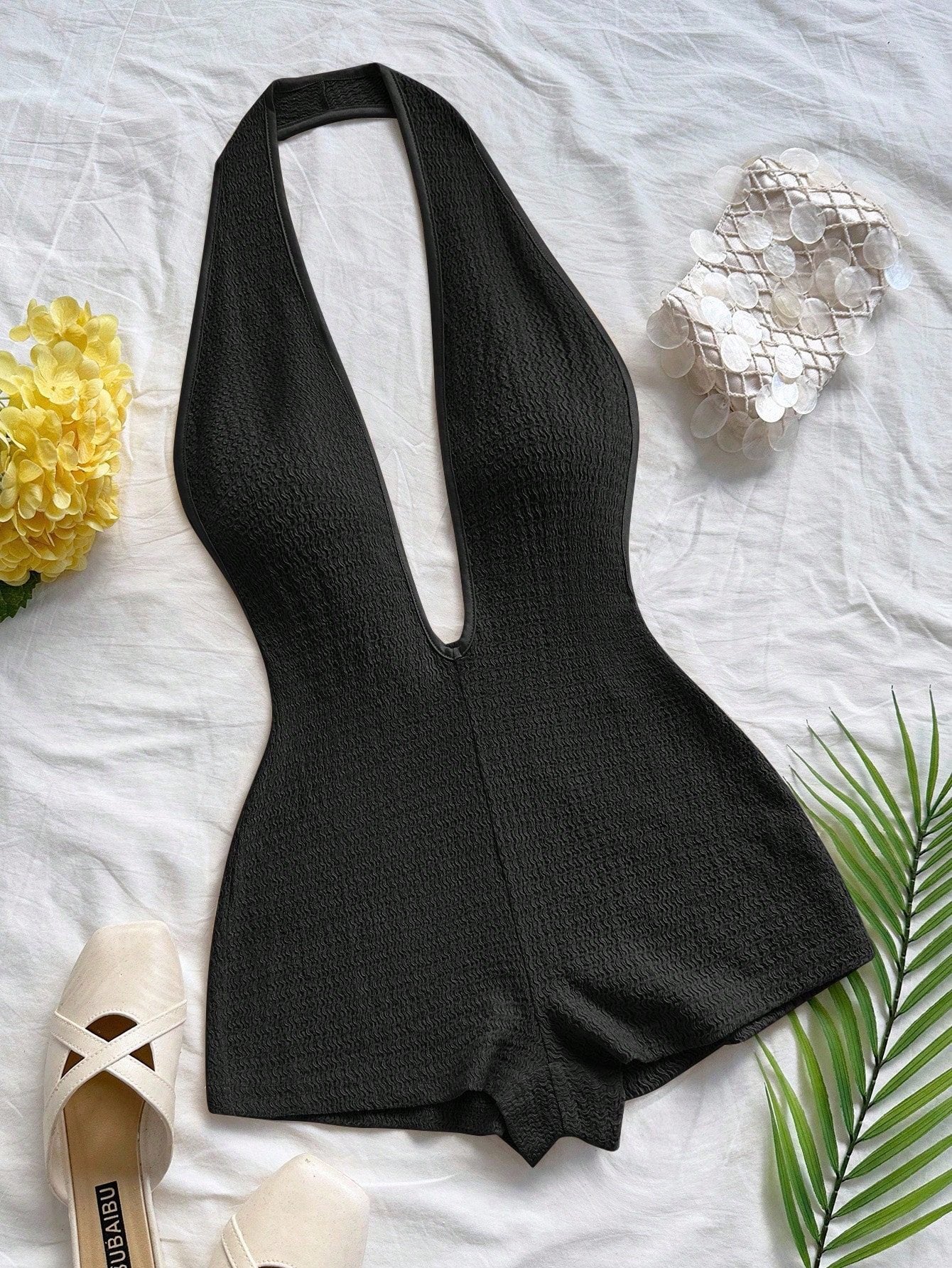 Damen Bodysuit mit tiefem V-Ausschnitt und strukturierter Oberfläche R&B - Image 5