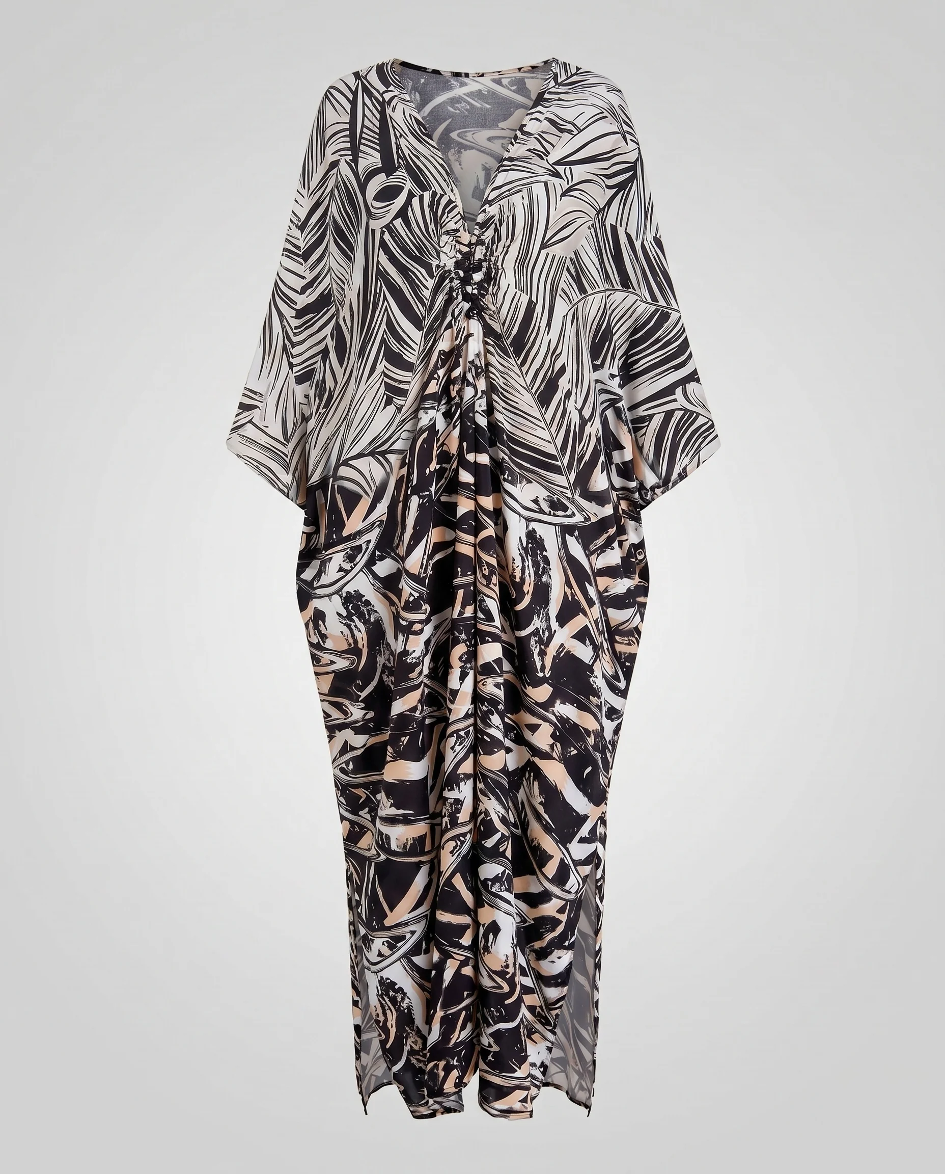 Damen Bohemian Maxikleid mit fließendem Schnitt und künstlerischem Design R&B - Image 9