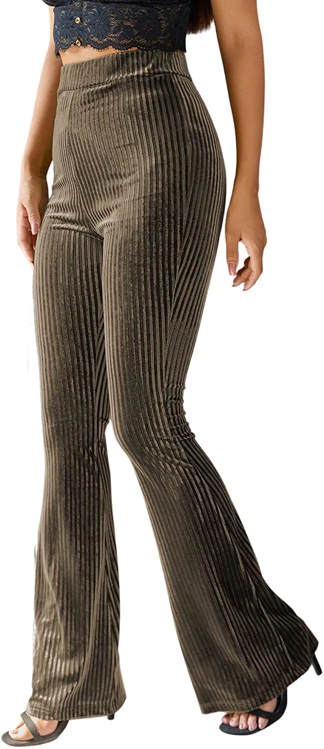 Damen Bootcut-Hose mit Rippstruktur und hohem Bund R&B - Image 15
