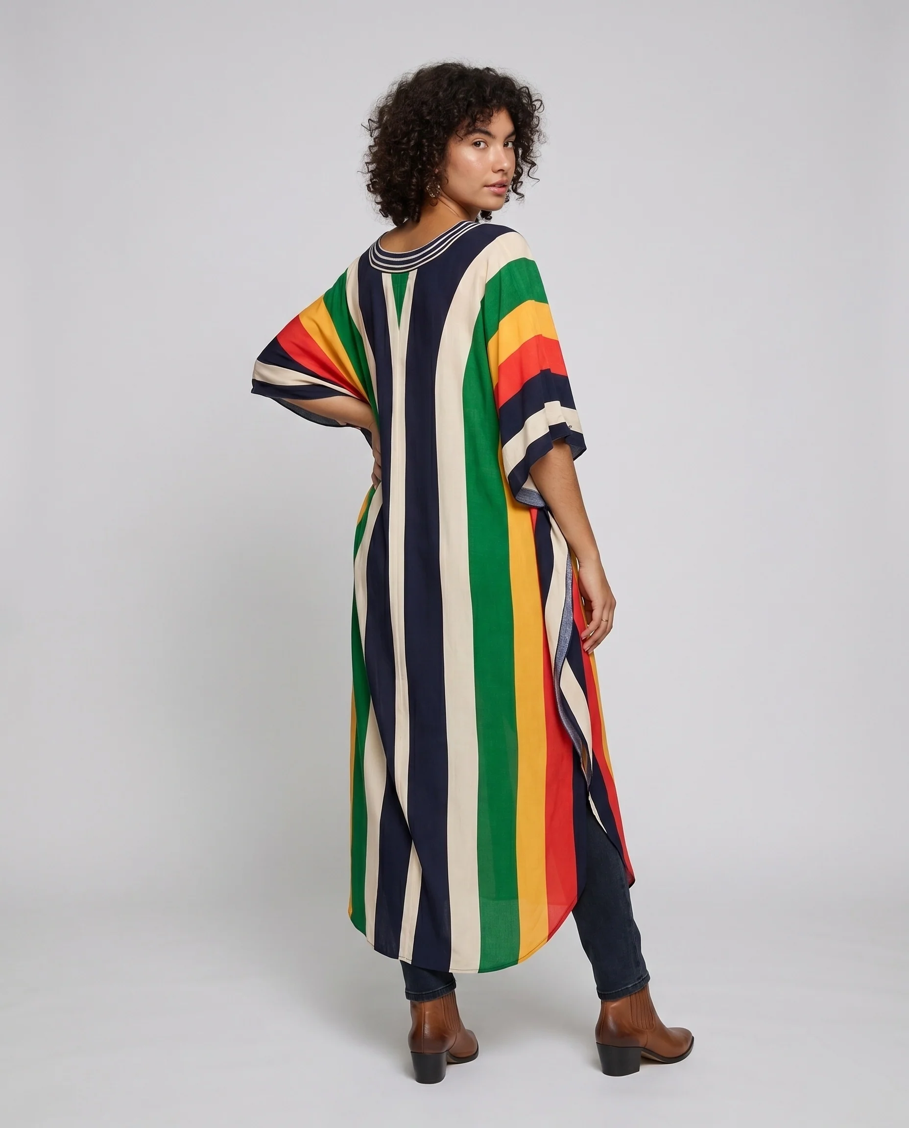 Damen bunte Strandkaftan mit künstlerischem Grafikdruck R&B - Image 4