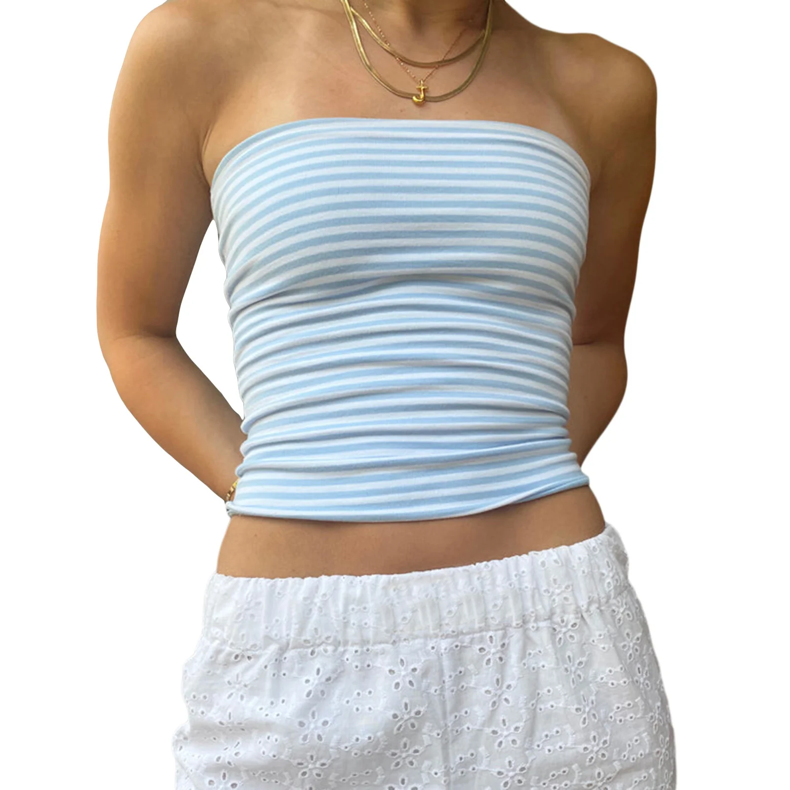 Damen Bustier-Oberteil mit feinen Streifen R&B - Image 2
