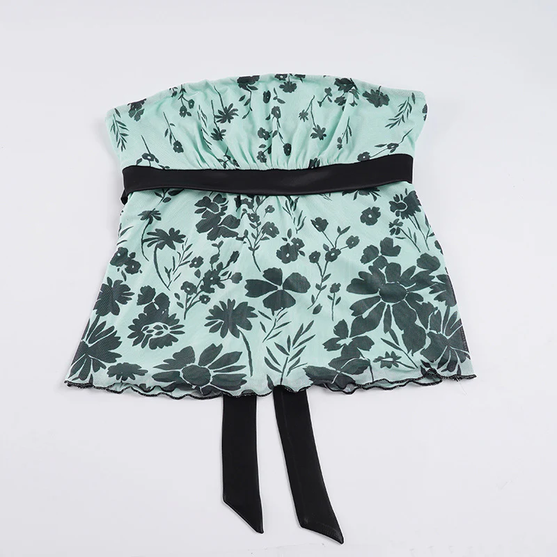 Damen Bustier-Top mit floralem Muster und Taillenband R&B - Image 7