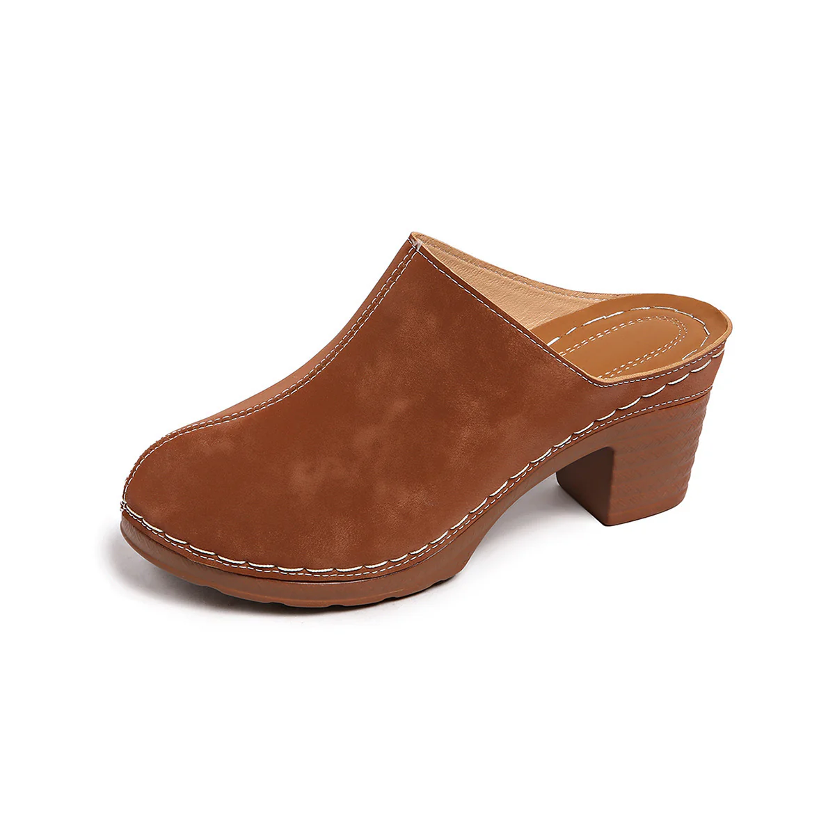 Damen Casual Clogs mit komfortablem Absatz und edlem Wildleder R&B - Image 10